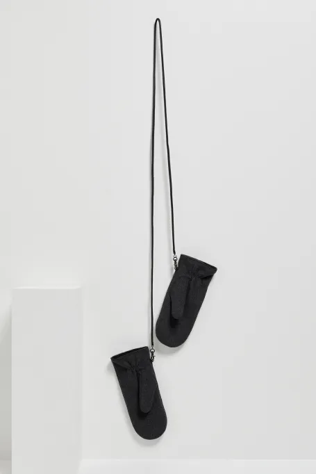 Šedé vlněné rukavice