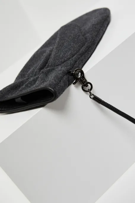 Šedé vlněné rukavice