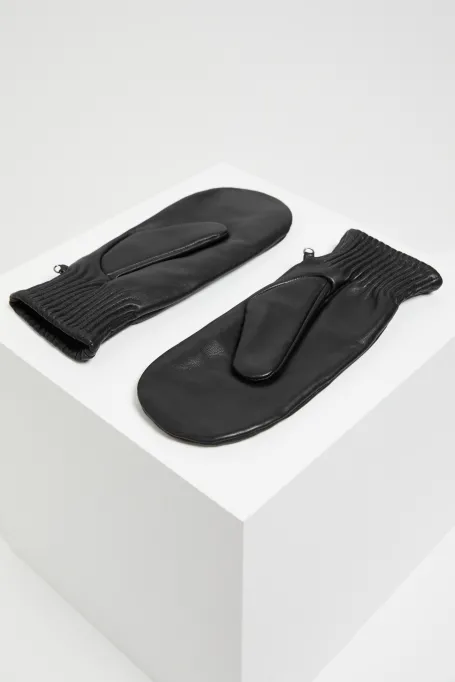 Černé kožené rukavice