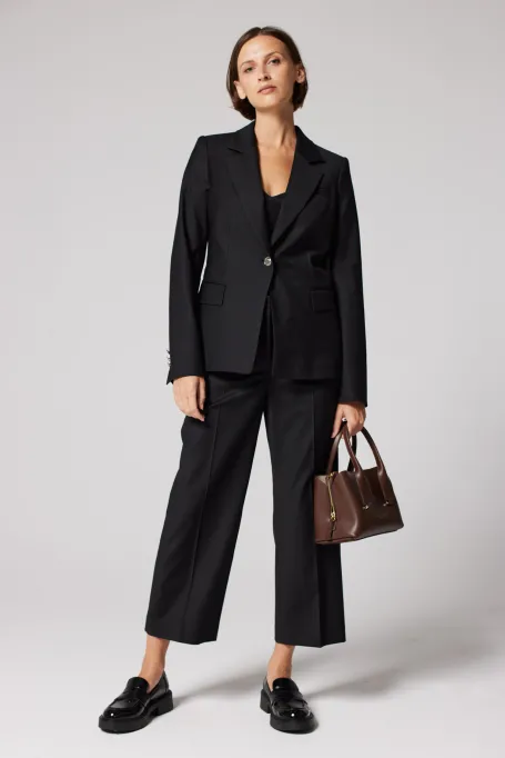 Černý vlněný sako ke kostýmu