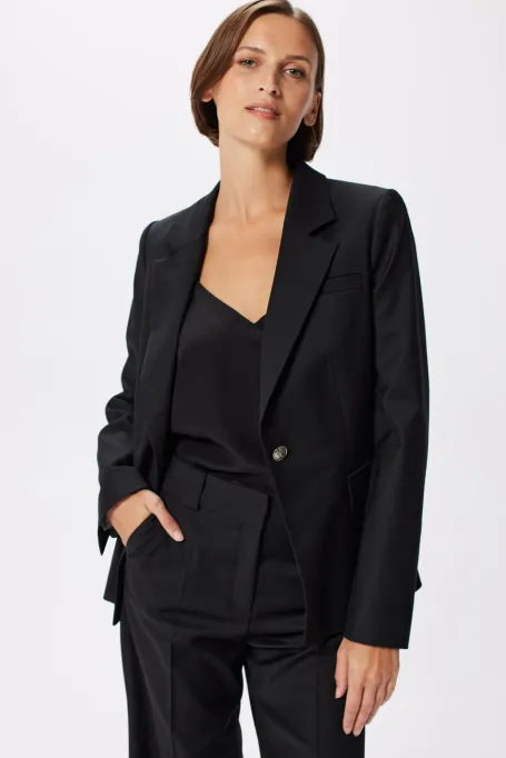 Černý vlněný sako ke kostýmu