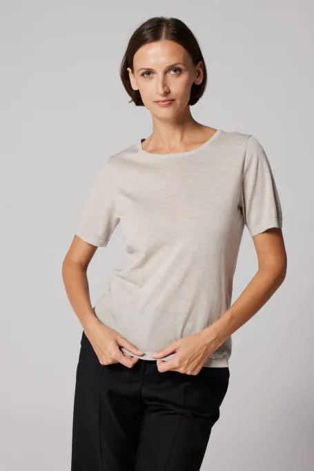 Béžová blůza z merino vlny