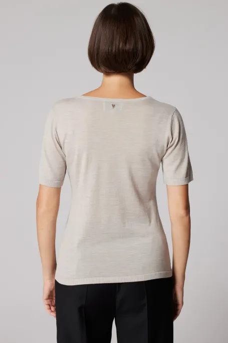 Béžová blůza z merino vlny