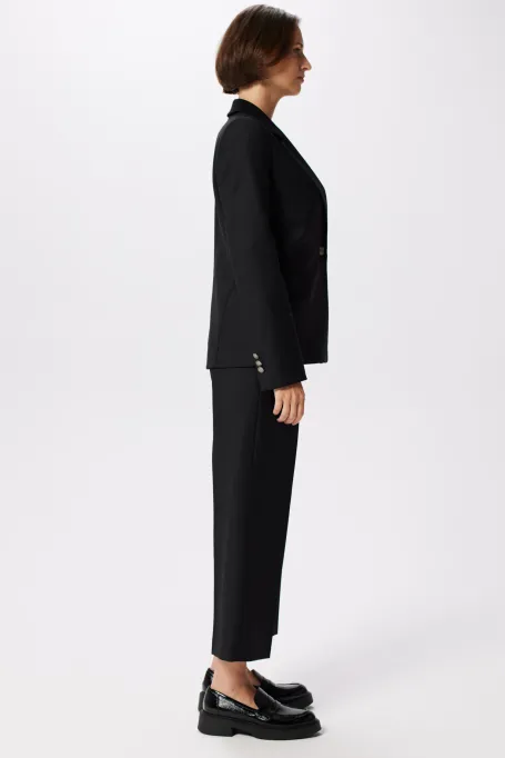 Černé vlněné kalhoty ke kostýmu