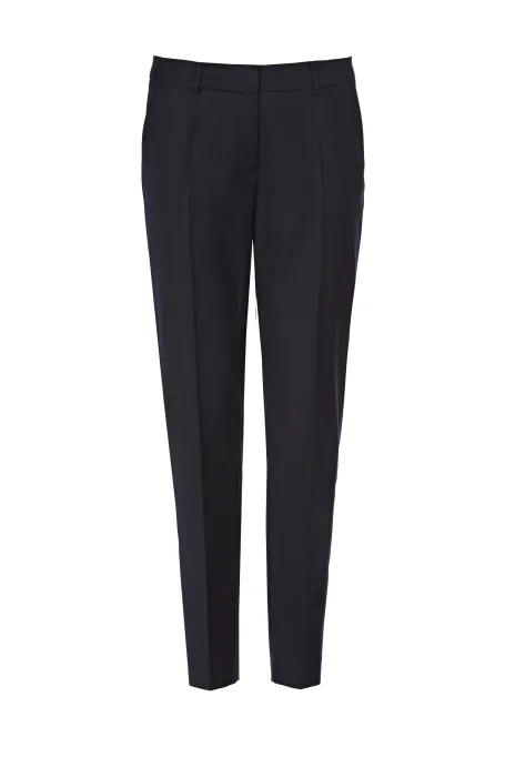 Námořnické modré vlněné oblekové kalhoty Lotto