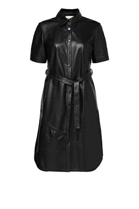 Černé kožené šaty