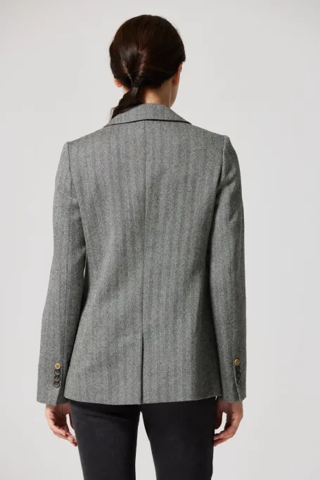 Vlněný blejzr v herringbone