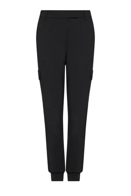 Černé cargo kalhoty s vlnou