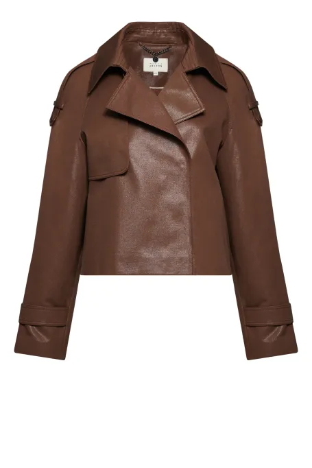 Hnědá bunda s epolety