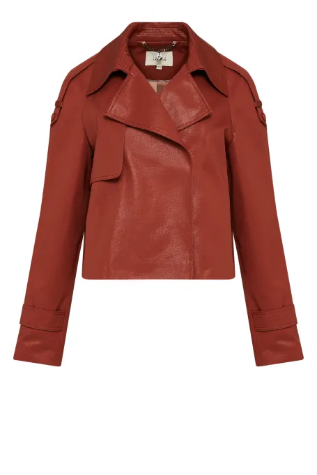 Krátká bavlněná bunda s epolety