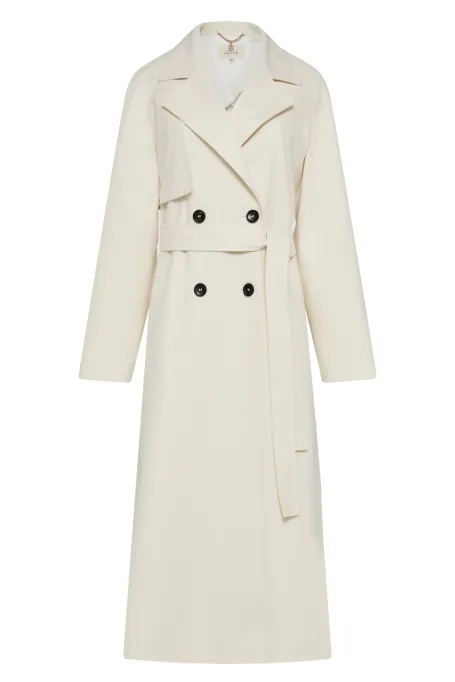 Bílý trenčkot se hedvábím