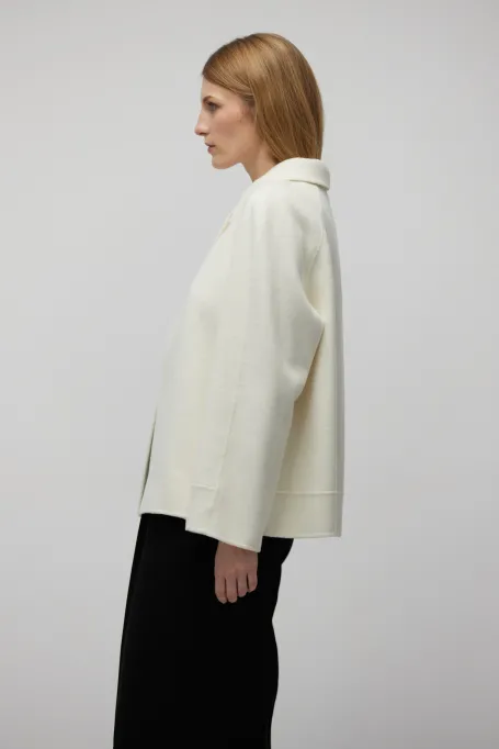 Bílá bunda se silk doubleface