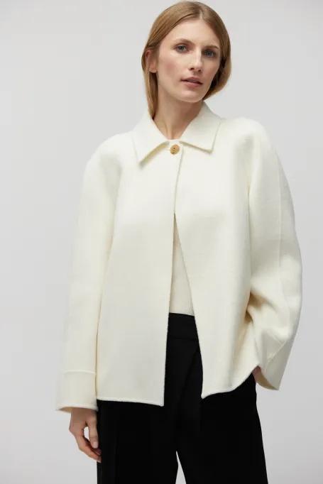 Bílá bunda se silk doubleface