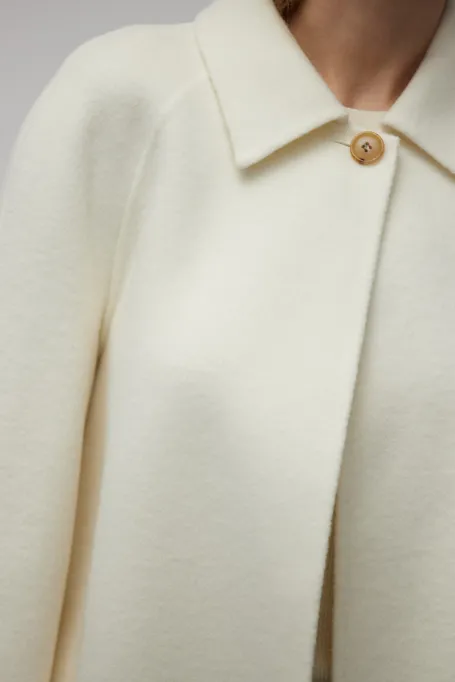 Bílá bunda se silk doubleface