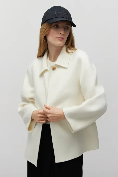 Bílá bunda se silk doubleface