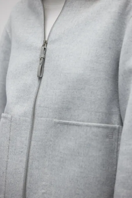 Šedá bunda se silk doubleface