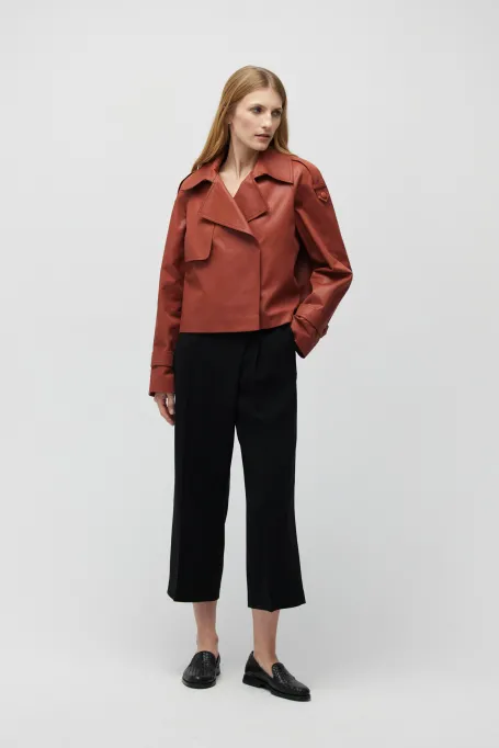 Krátká bavlněná bunda s epolety