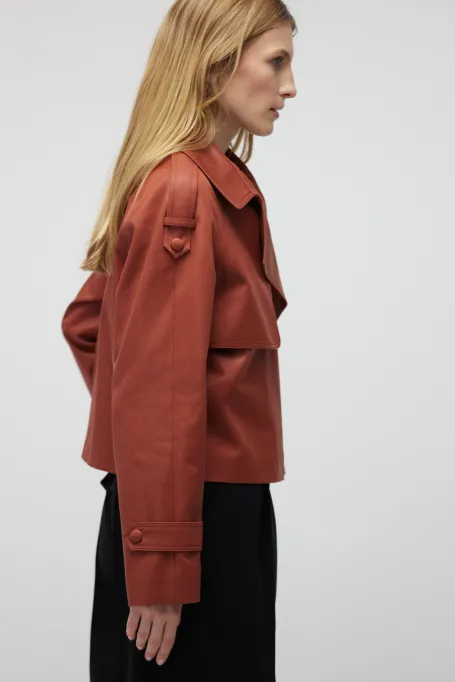 Krátká bavlněná bunda s epolety