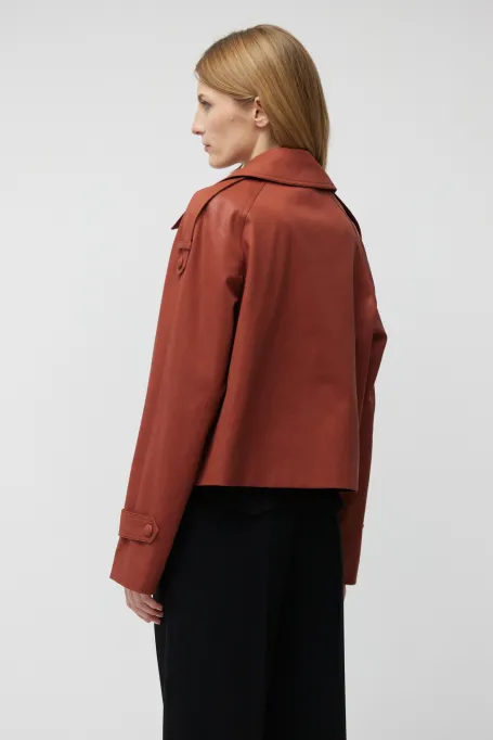 Krátká bavlněná bunda s epolety