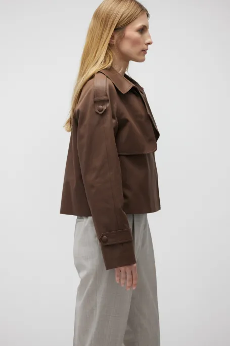 Hnědá bunda s epolety