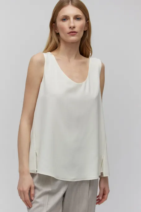 Bílá hedvábná blůza