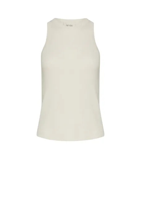 Krémová halter blůzka s hedvábím