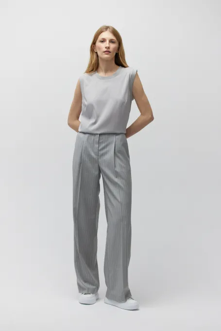 Vlněné kalhoty s širokým nohavicemi