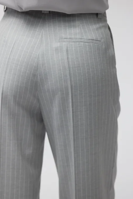 Vlněné kalhoty s širokým nohavicemi