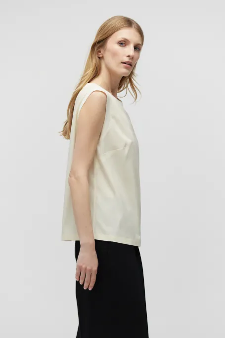 Blůza na širokých ramínkách z hedvábí