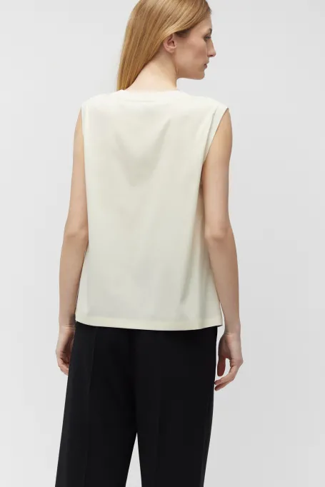 Blůza na širokých ramínkách z hedvábí