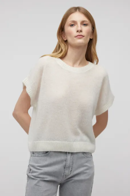 Krémová blůzka s příměsí baby alpaky