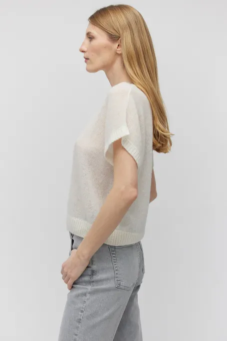 Krémová blůzka s příměsí baby alpaky
