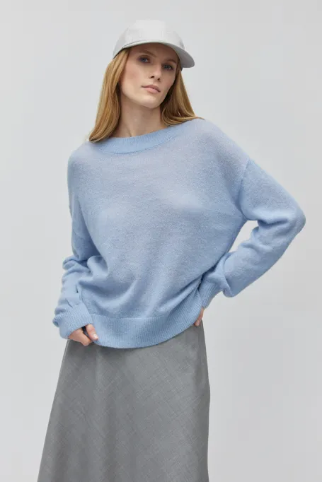 Modrá blůza s alpakovou vlnou