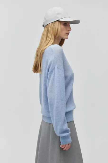 Modrá blůza s alpakovou vlnou
