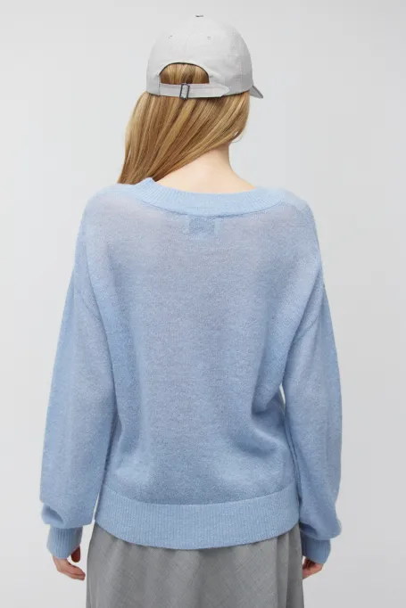 Modrá blůza s alpakovou vlnou