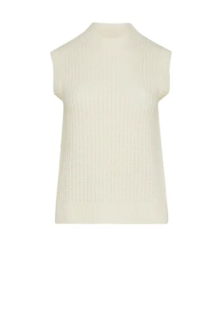 Hedvábná bezrukávová blůzka z merino vlny