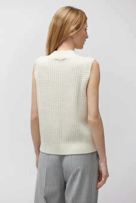 Hedvábná bezrukávová blůzka z merino vlny