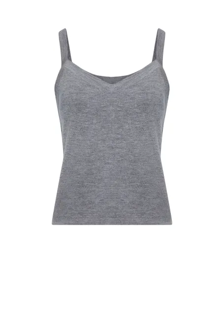 Šedý top z merinovlny