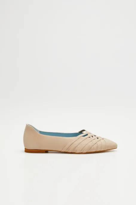 Bežové balleríny z nubuku