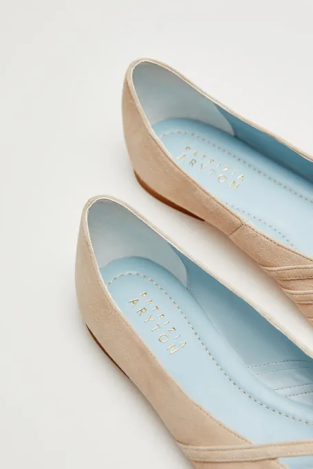 Bežové balleríny z nubuku