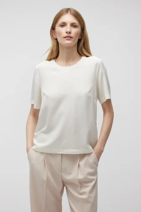 Bílá blůza s hedvábím Brigitte