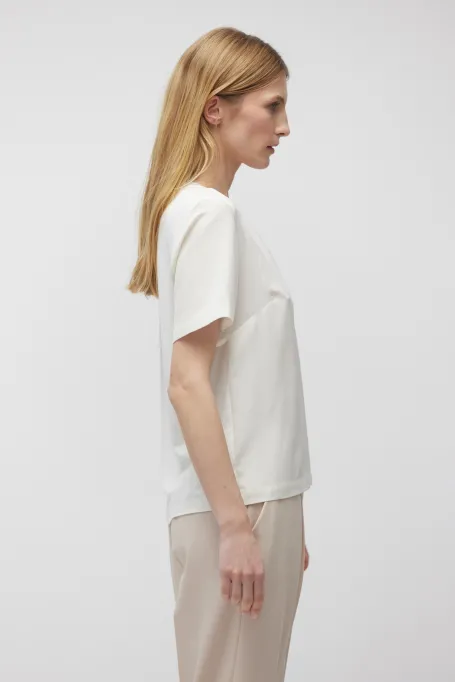 Bílá blůza s hedvábím Brigitte