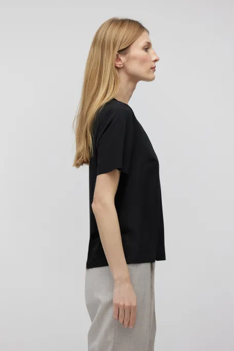 Černá blůza s hedvábím Brigitte