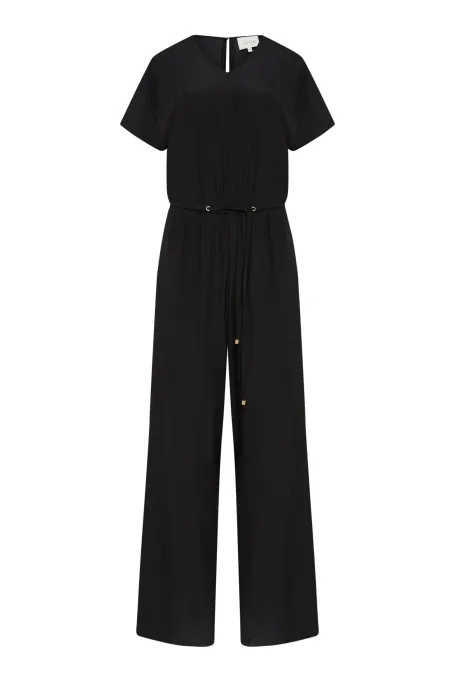 Černý hedvábný overal