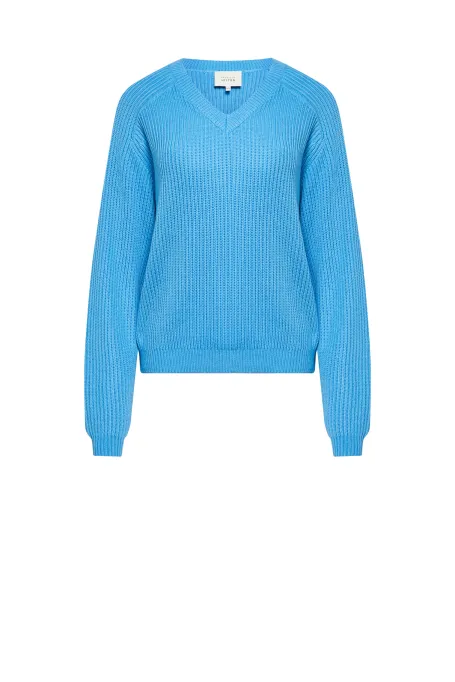 Svetr s hedvábím a výstřihem do V