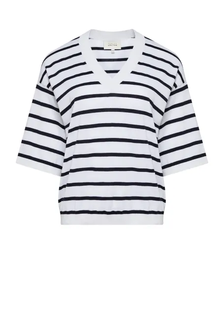 Pruhované tričko se šifonem