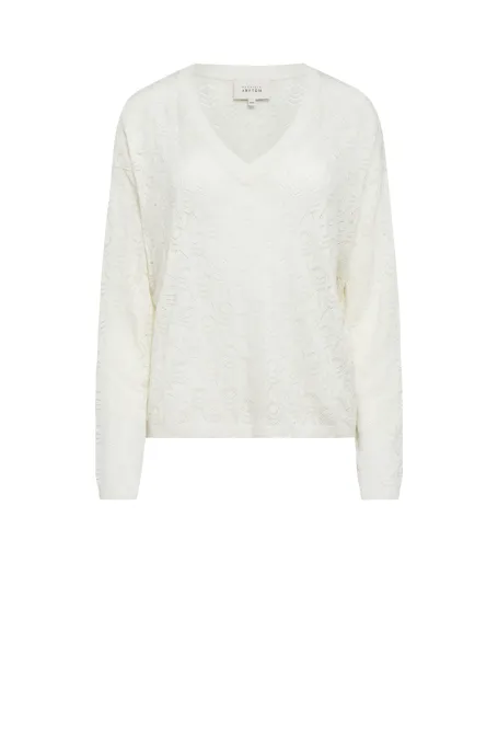 Krémová blůza z hedvábí a kašmíru