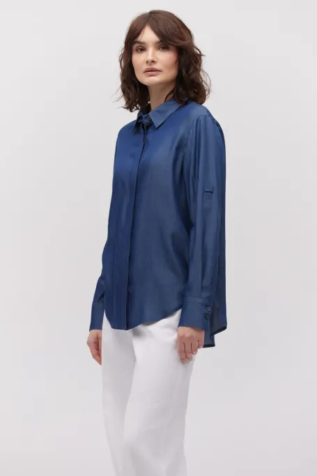 Košile v denim barvě