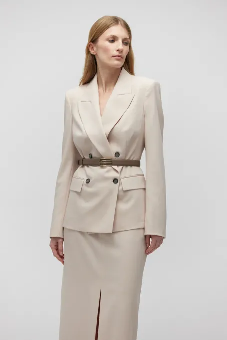 Kožený pásek s přezkou s logem PA