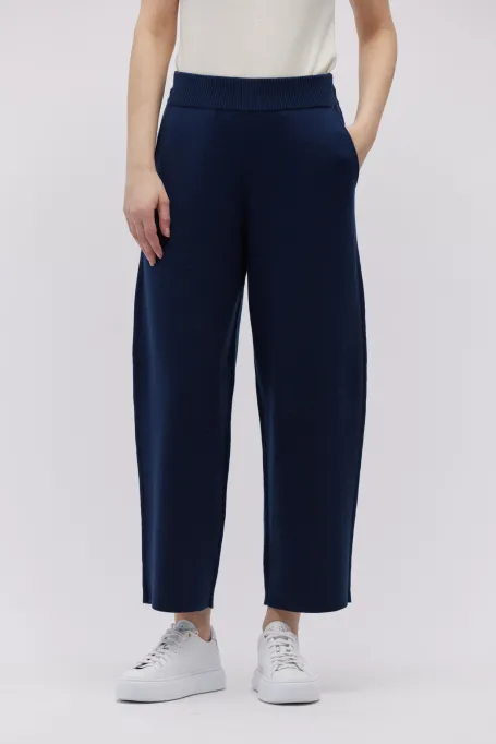 Tmavě modré kalhoty z merino vlny